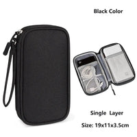 Data Cable Storage Bag Waterproof Portable Carry Case  Storage Bag Travel Organizer Bag for Cable Cord USB Charger