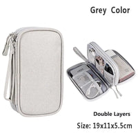 Data Cable Storage Bag Waterproof Portable Carry Case  Storage Bag Travel Organizer Bag for Cable Cord USB Charger