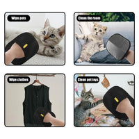 Static Pet Hair Removal Gloves - Grooming & Deshedding Gloves for Dogs Cats - Works on Sofa Carpet Clothes - Multi-Surface Brush