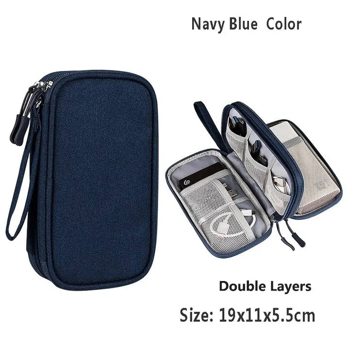 Data Cable Storage Bag Waterproof Portable Carry Case  Storage Bag Travel Organizer Bag for Cable Cord USB Charger