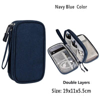 Data Cable Storage Bag Waterproof Portable Carry Case  Storage Bag Travel Organizer Bag for Cable Cord USB Charger