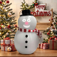 Talking Winking Snowman with Built-In Projector Speaker Singing Interactive Xmas Sculpture Cute Animated Snowman Ornament