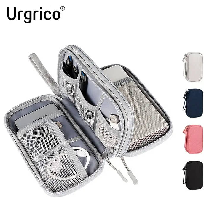 Data Cable Storage Bag Waterproof Portable Carry Case  Storage Bag Travel Organizer Bag for Cable Cord USB Charger