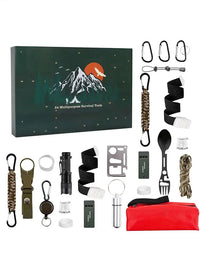 Outdoor Camping Tools Set Christmas Gift Box  For Men Christmas Advent Calendar Survival Kits24 Days Advent Countdown Calendar