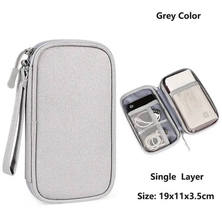 Data Cable Storage Bag Waterproof Portable Carry Case  Storage Bag Travel Organizer Bag for Cable Cord USB Charger