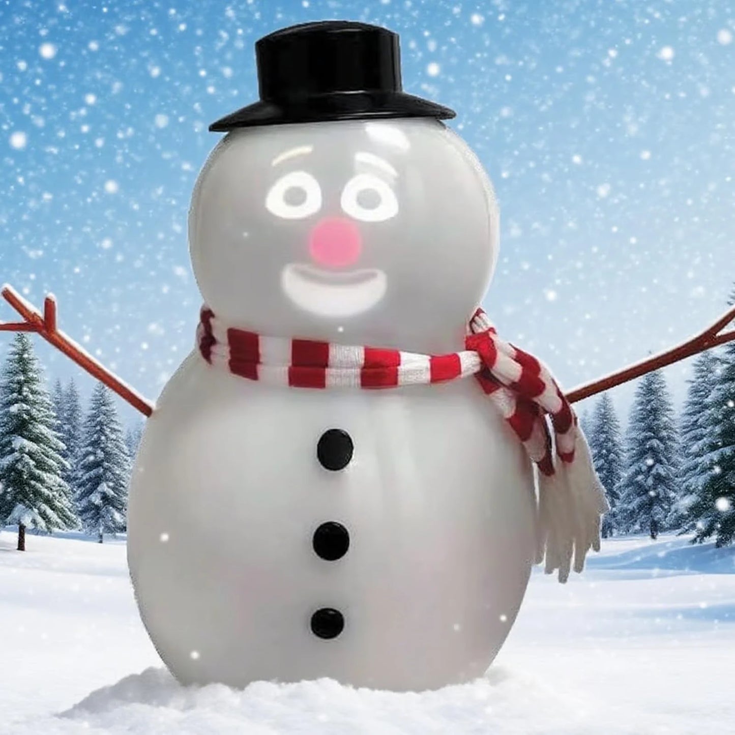 Talking Winking Snowman with Built-In Projector Speaker Singing Interactive Xmas Sculpture Cute Animated Snowman Ornament
