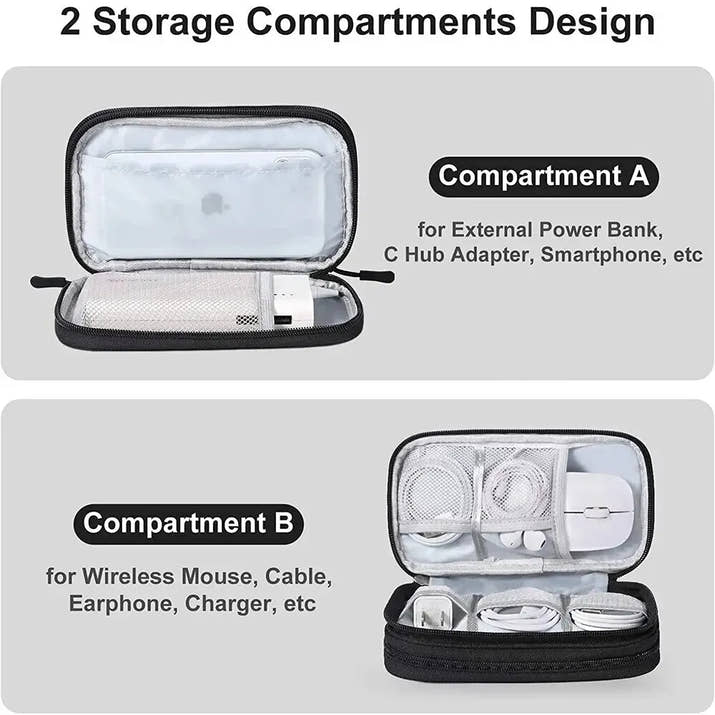 1Pc NEW Travel Organizer Bag Cable Storage Organizers Pouch Carry Case Portable Waterproof Double Layers Storage Bags Cable Cord