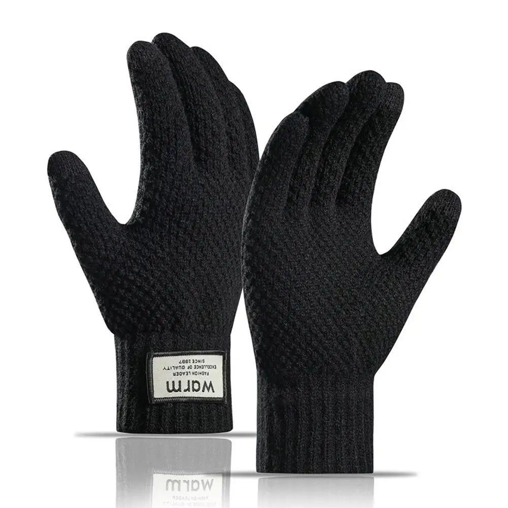 Thermal Touchscreen Gloves for Men Women Winter Warm Knitted Riding Bike Ski Windproof Thickened Fleece Lined Cycling Gloves ﻿