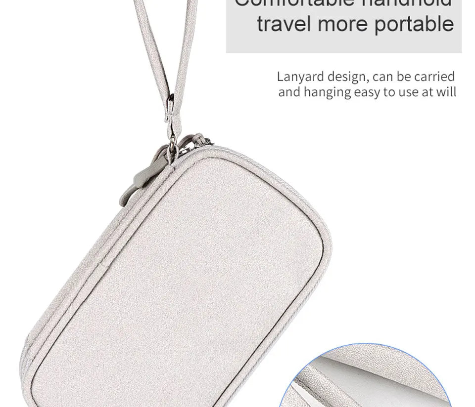 Data Cable Storage Bag Waterproof Portable Carry Case  Storage Bag Travel Organizer Bag for Cable Cord USB Charger