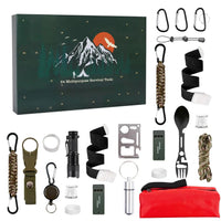 Outdoor Camping Tools Set Christmas Gift Box  For Men Christmas Advent Calendar Survival Kits24 Days Advent Countdown Calendar