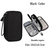 Data Cable Storage Bag Waterproof Portable Carry Case  Storage Bag Travel Organizer Bag for Cable Cord USB Charger
