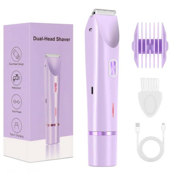 Electric Shaver for Woman Double Head Dual Purpose Female Razor Body Epilator Leg Underarm Bikini Electric Hair Remover Trimmer