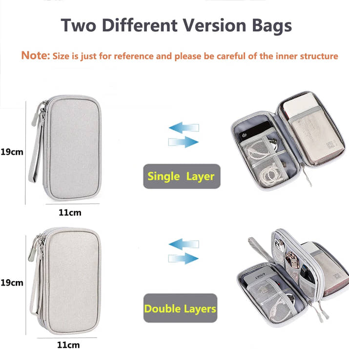 Data Cable Storage Bag Waterproof Portable Carry Case  Storage Bag Travel Organizer Bag for Cable Cord USB Charger