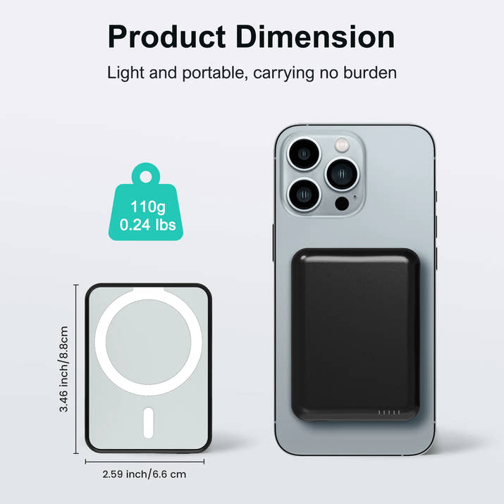 Magnetic Power Bank Portable 5000mAh Wireless Charger 20W With USB-C Cable For IPhone 16/15/14/13/12 Pro/Pro Max/Plus/Mini