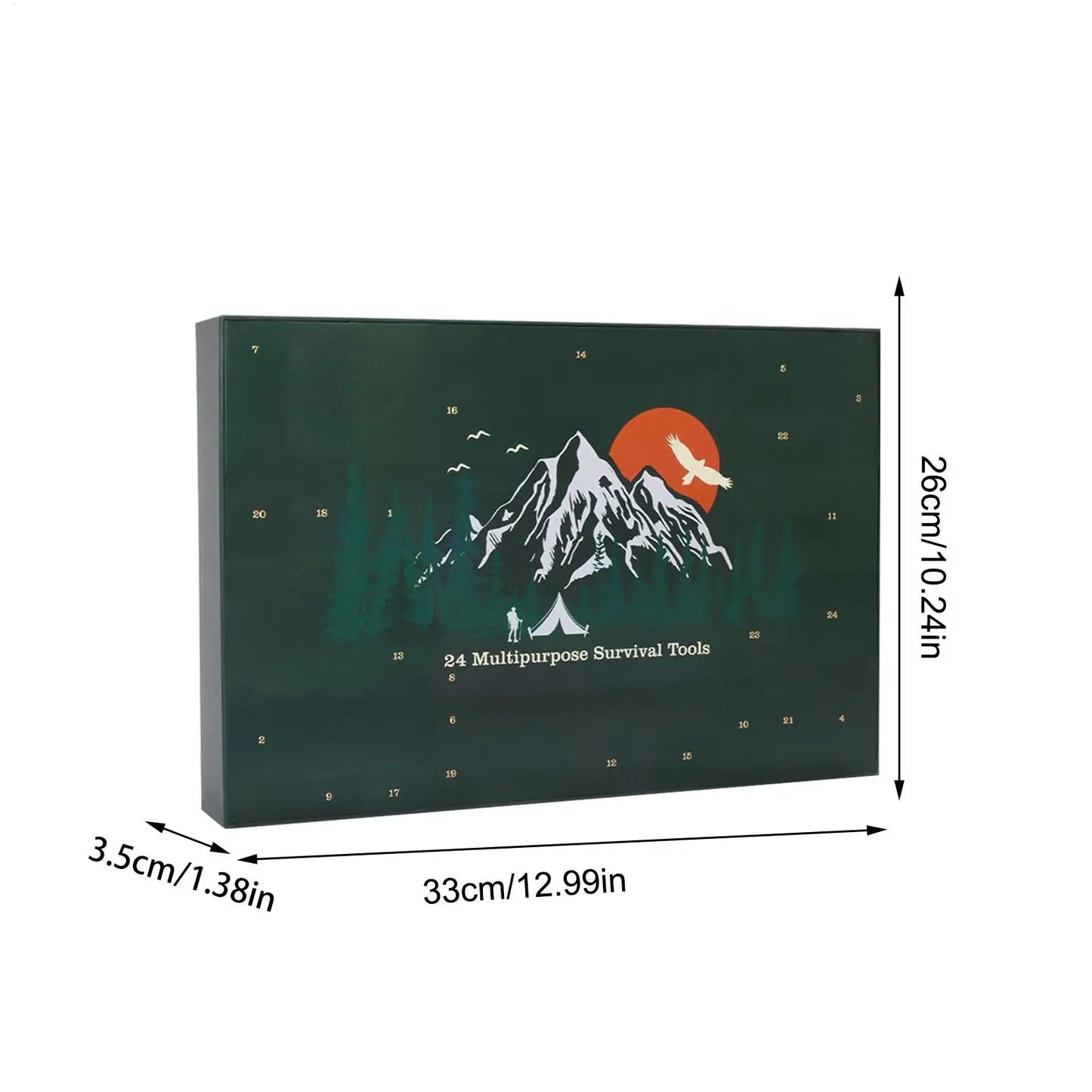 Outdoor Camping Tools Set Christmas Gift Box  For Men Christmas Advent Calendar Survival Kits24 Days Advent Countdown Calendar