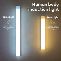 Motion Sensor LED Under Cabinet Lamp Dimmable Rechargeable Night Light Stairs Closet Room Aisle Tube Bar Detector Bulb