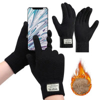 Thermal Touchscreen Gloves for Men Women Winter Warm Knitted Riding Bike Ski Windproof Thickened Fleece Lined Cycling Gloves ﻿