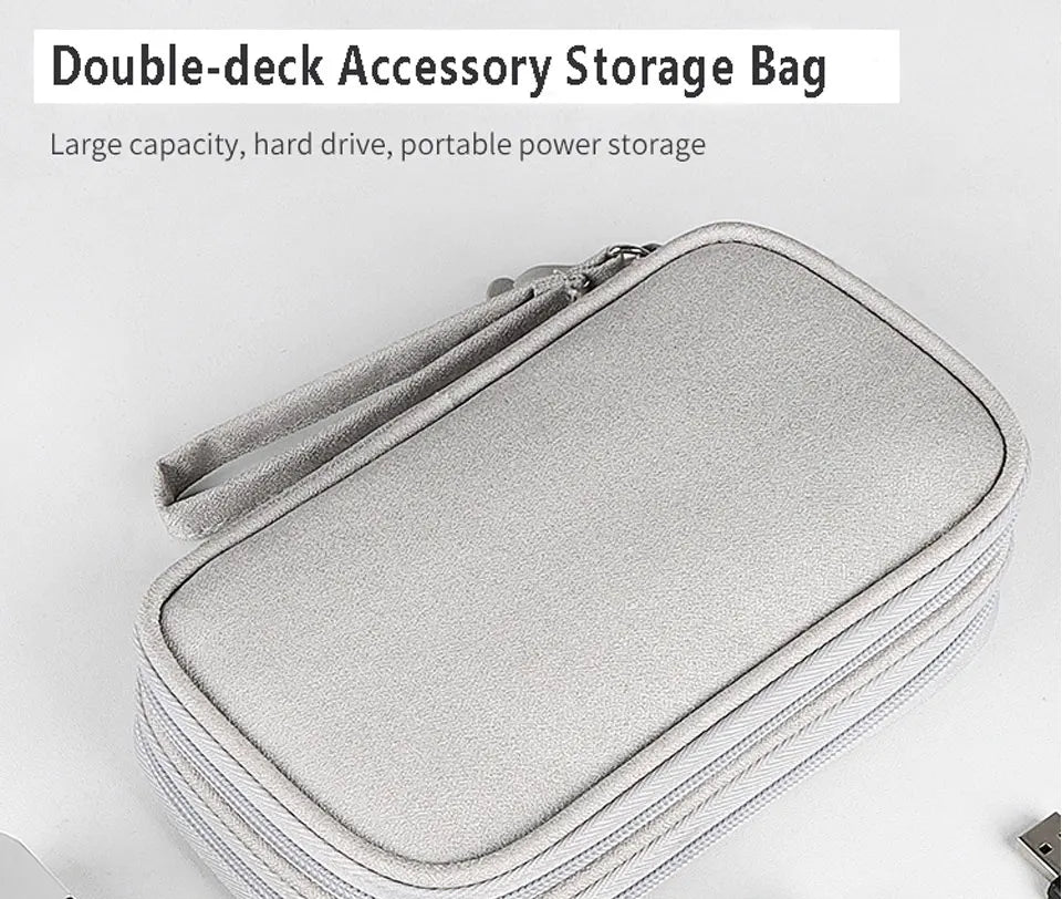 Data Cable Storage Bag Waterproof Portable Carry Case  Storage Bag Travel Organizer Bag for Cable Cord USB Charger