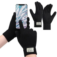 Thermal Touchscreen Gloves for Men Women Winter Warm Knitted Riding Bike Ski Windproof Thickened Fleece Lined Cycling Gloves ﻿