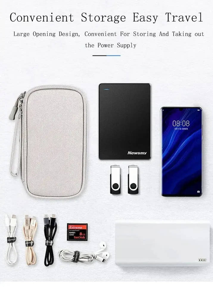 1Pc NEW Travel Organizer Bag Cable Storage Organizers Pouch Carry Case Portable Waterproof Double Layers Storage Bags Cable Cord