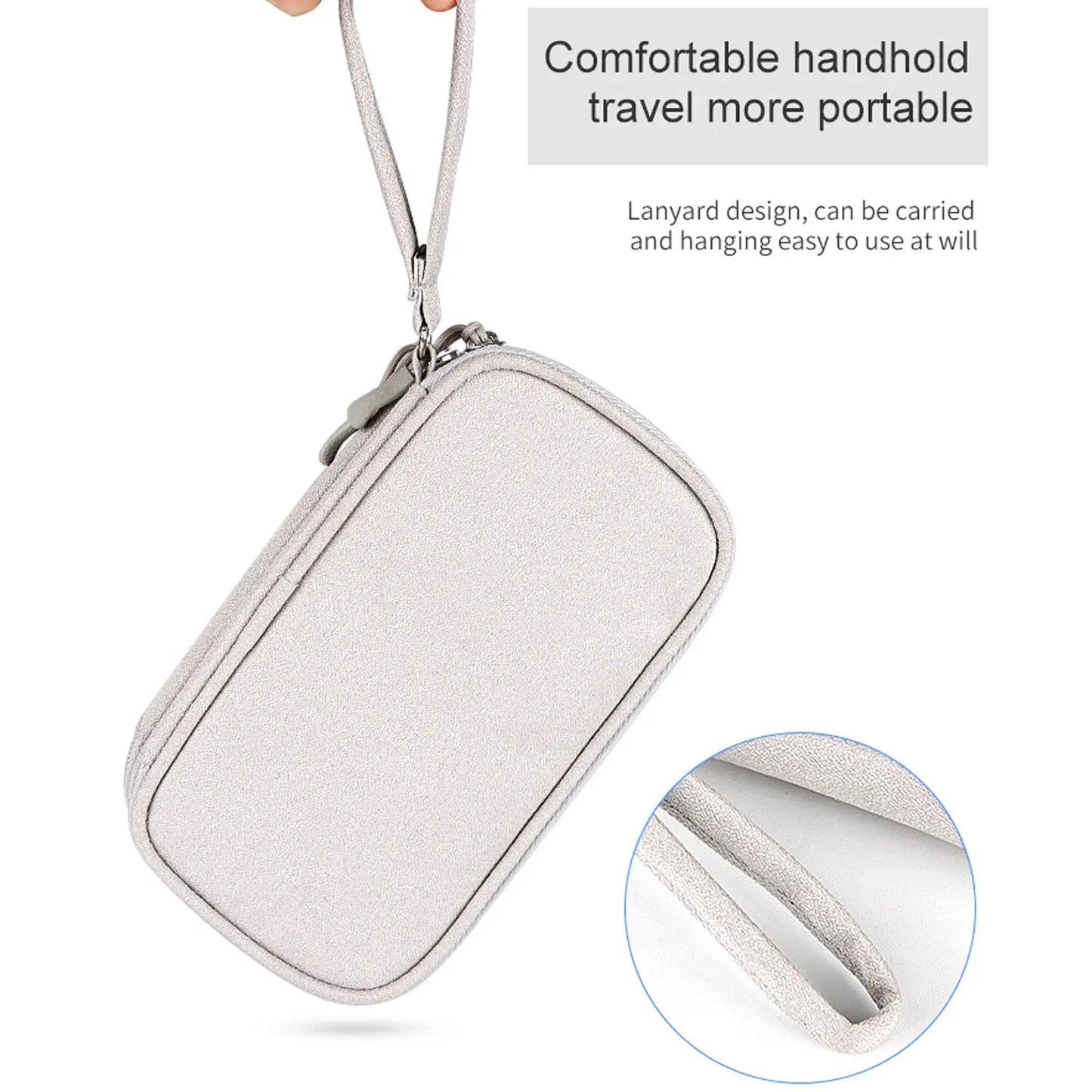 Data Cable Storage Bag Waterproof Portable Carry Case  Storage Bag Travel Organizer Bag for Cable Cord USB Charger