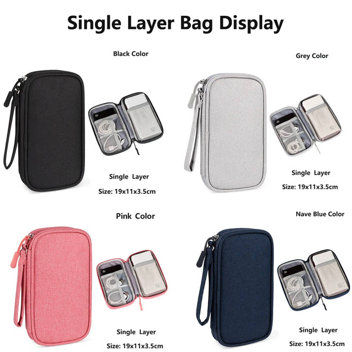 Data Cable Storage Bag Waterproof Portable Carry Case  Storage Bag Travel Organizer Bag for Cable Cord USB Charger