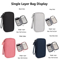 Data Cable Storage Bag Waterproof Portable Carry Case  Storage Bag Travel Organizer Bag for Cable Cord USB Charger