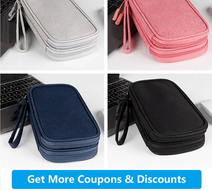 Data Cable Storage Bag Waterproof Portable Carry Case  Storage Bag Travel Organizer Bag for Cable Cord USB Charger