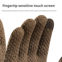 Thermal Touchscreen Gloves for Men Women Winter Warm Knitted Riding Bike Ski Windproof Thickened Fleece Lined Cycling Gloves ﻿