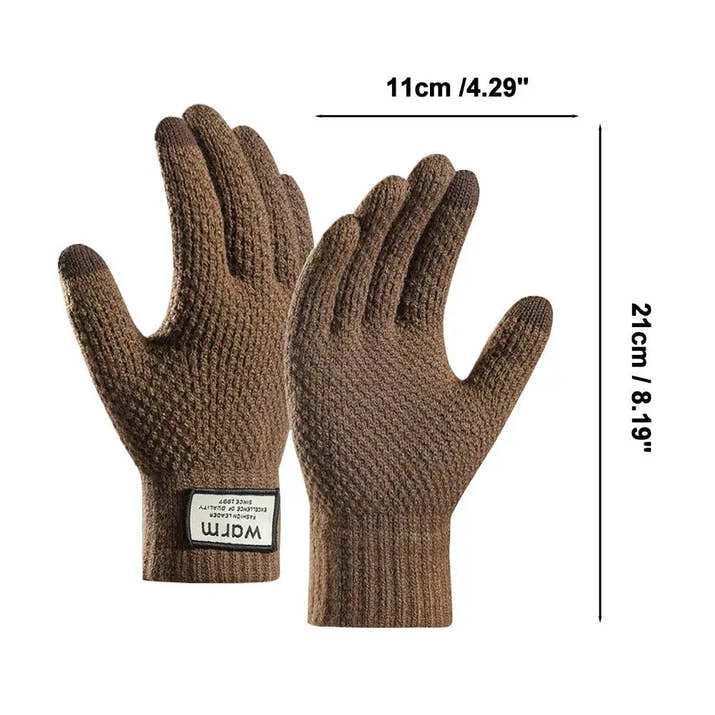 Thermal Touchscreen Gloves for Men Women Winter Warm Knitted Riding Bike Ski Windproof Thickened Fleece Lined Cycling Gloves ﻿