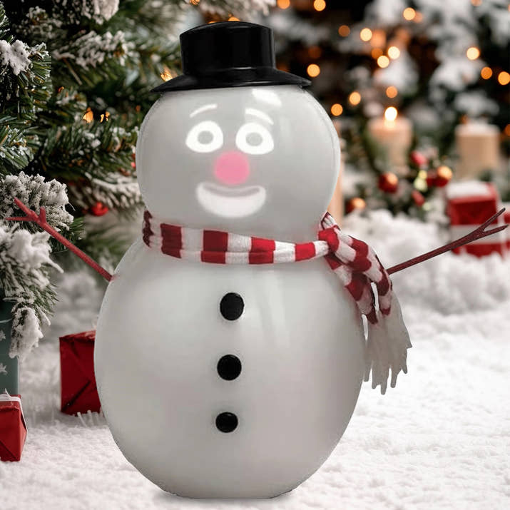 Talking Winking Snowman with Built-In Projector Speaker Singing Interactive Xmas Sculpture Cute Animated Snowman Ornament