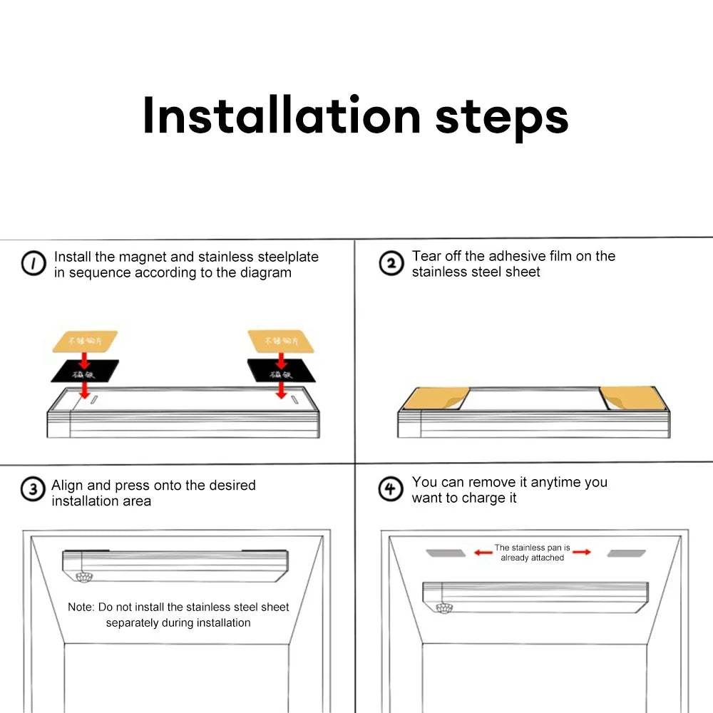 Motion Sensor LED Under Cabinet Lamp Dimmable Rechargeable Night Light Stairs Closet Room Aisle Tube Bar Detector Bulb
