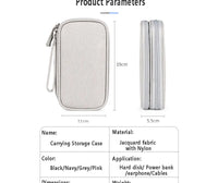 Data Cable Storage Bag Waterproof Portable Carry Case  Storage Bag Travel Organizer Bag for Cable Cord USB Charger