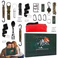 Outdoor Camping Tools Set Christmas Gift Box  For Men Christmas Advent Calendar Survival Kits24 Days Advent Countdown Calendar