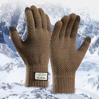 Thermal Touchscreen Gloves for Men Women Winter Warm Knitted Riding Bike Ski Windproof Thickened Fleece Lined Cycling Gloves ﻿